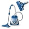 Vector 3d vacuum cleaner with hose and nozzle