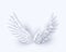 Vector 3d white realistic layered paper cut angel wings