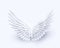 Vector 3d white realistic layered paper cut angel wings