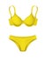 Vector 3d yellow bra panties template mockup