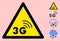 Vector 3G Network Warning Triangle Sign Icon