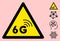 Vector 6G Network Warning Triangle Sign Icon
