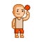 Vector 8-bit pixel art basketball