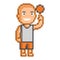 Vector 8-bit pixel art basketball player