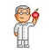 Vector 8-bit pixel art scientist