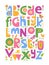 Vector ABC poster. Kids room decoration poster.