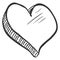 Vector Abstact Love Symbol - Heart Sketch Illustation