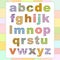 Vector abstract alphabet with comic kids pattern.