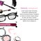 Vector abstract background with lip gloss, mascara, powder, sunglasses