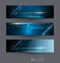 Vector abstract banners set with image of speed movement pattern and motion blur over dark blue color.