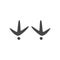 Vector abstract bird footprint claw foot icon