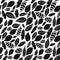 Vector abstract black and white stylized tribal leaf seamless repeat pattern background. Perfect for fabric, home decor, stationer