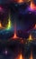 vector abstract bokeh lights background,dark space background, streams of molten metal the color of the rainbow