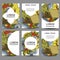 Vector abstract brochures Recreation. Tourism and camping in doodle style.Design templates vintage frames backgrounds.