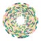 Vector abstract colorful mosaic round pattern