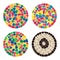 Vector abstract colorful mosaic round patterns