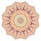 Vector abstract ethnic sunny mandala with orange colors