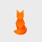 Vector abstract fluffy ginger cat or wild fox icon