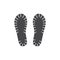 Vector abstract footwear flat footprint black icon