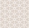 Vector abstract geometric pattern with flower shapes, stars. Beige and white