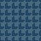 Vector abstract geometric seamless pattern with square shapes. Dark blue color