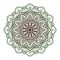 Vector abstract green brown twelve-pointed mandala.