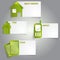 Vector abstract green infographic labels with a icons