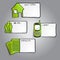 Vector abstract green infographic labels with a icons