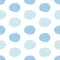 Vector abstract grunge textured pebble seamless pattern background. Monochrome blue flecked stone oval circles on white