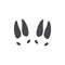 Vector abstract hoofed animal footprint black icon