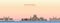 Vector abstract illustration of Amsterdam city skyline at sunrise