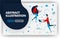 Vector abstract illustration .Banner website with white and dark blue. women and men working with laptop. suitable for websites, l