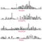Vector abstract illustrations of Shanghai, Guangzhou, Hong Kong and Beijing skylines
