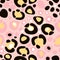 Vector abstract leopard pink and gold texture. Seamless pattern