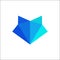 Vector abstract origami fox animals logo design template