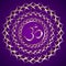 Vector abstract purple background with om mantra