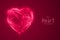 Vector abstract red heart constructed with branching lines and glowing particles. Volumetric heart and love concept