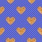 Vector Abstract seamless blue pattern with black fishnet tights and gold glitter heart.