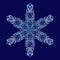 Vector abstract six-pointed snowflake on a dark blue background