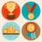 Vector achievement badges in flat style