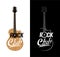 Vector Acoustic Guitar in realistic style for Rock Club with lettering
