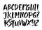 Vector Acrylic Brush Style Hand Drawn Alphabet Font. Calligraphy alphabet on a white background