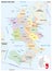 Vector administrative map of the Region Sjaeland, Denmark