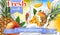 Vector ads 3d promotion banner, Realistic mango and pineapple s