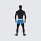 Vector adult man silhouette in swimming trunks