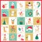 Vector Advent Christmas calendar with funny elements