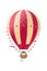Vector aerostat hot balloon. Graphic object