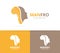 Vector africa and face logo combination. Safari and people symbol or icon. Unique continent and man logotype design