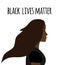 Vector African America girl and black lives matter