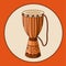 Vector african drum djembe